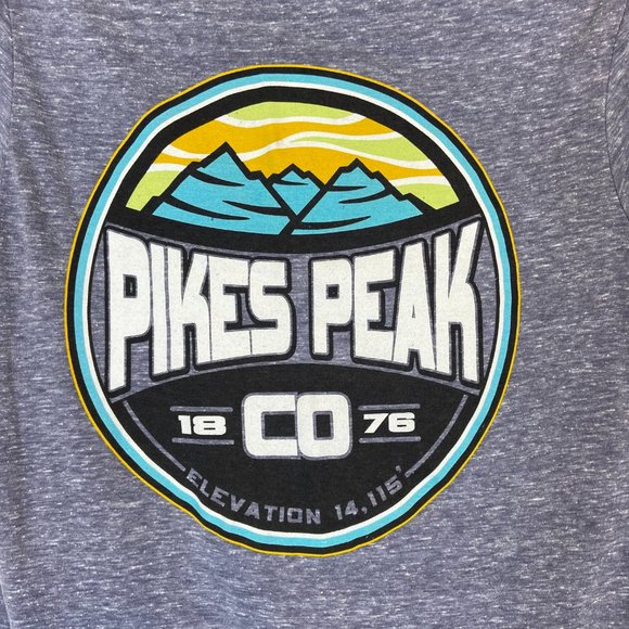 PIKES PEAK TShirt Small Souvenir Shirt Gray Graphic T Delta Ringspun Colorado - Picture 2 of 6